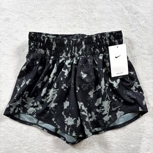 Nike Dri Fit One Brief Lined Shorts Womens XS Black Gray Cloud Tie Dye Loose Fit